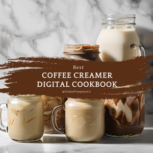 Coffee Creamer Cookbook Recipe Cards | 10 Easy Homemade Flavored Creamers | Digital Download PDF