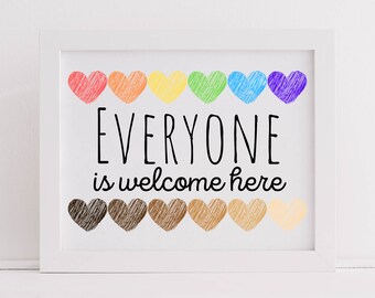 Póster De Todos Son Bienvenidos Aquí Póster De Diversida Póster De Todos Son Bienvenidos Aquí Póster De Diversida
