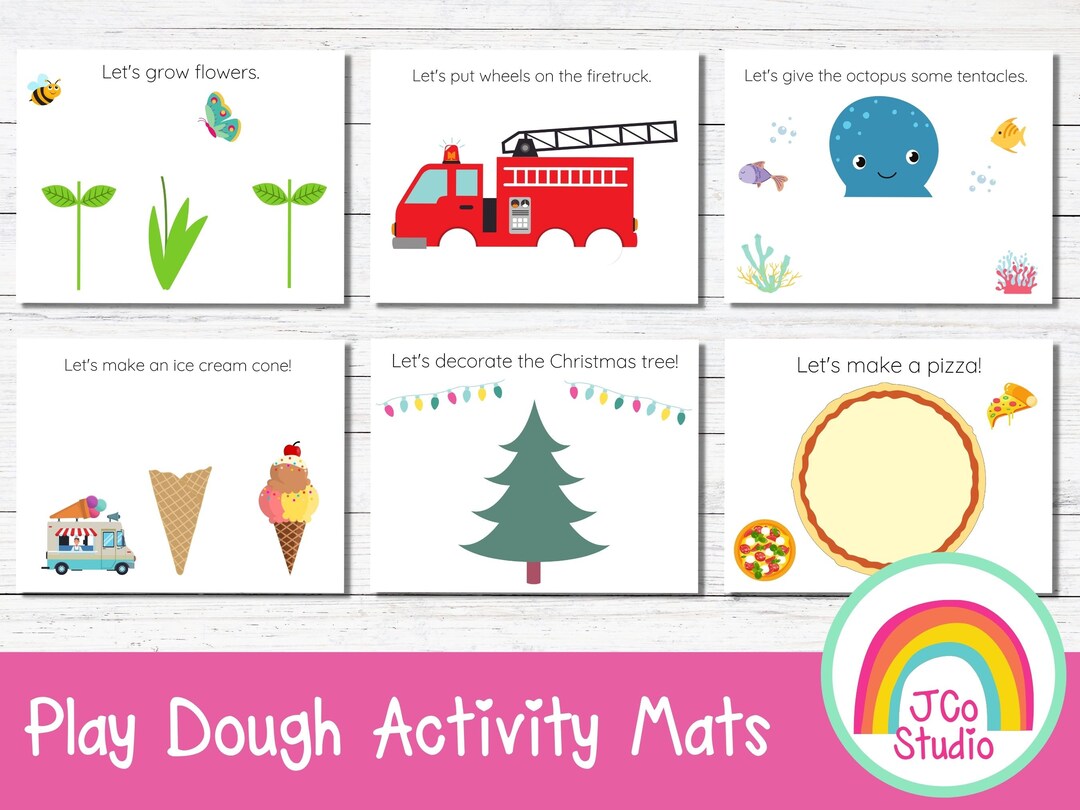 Play Dough Activity Mats Printable Busy Book Sheets Toddler Etsy