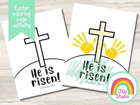 Easter Handprint Art Craft Printable Sunday School Activity - Etsy