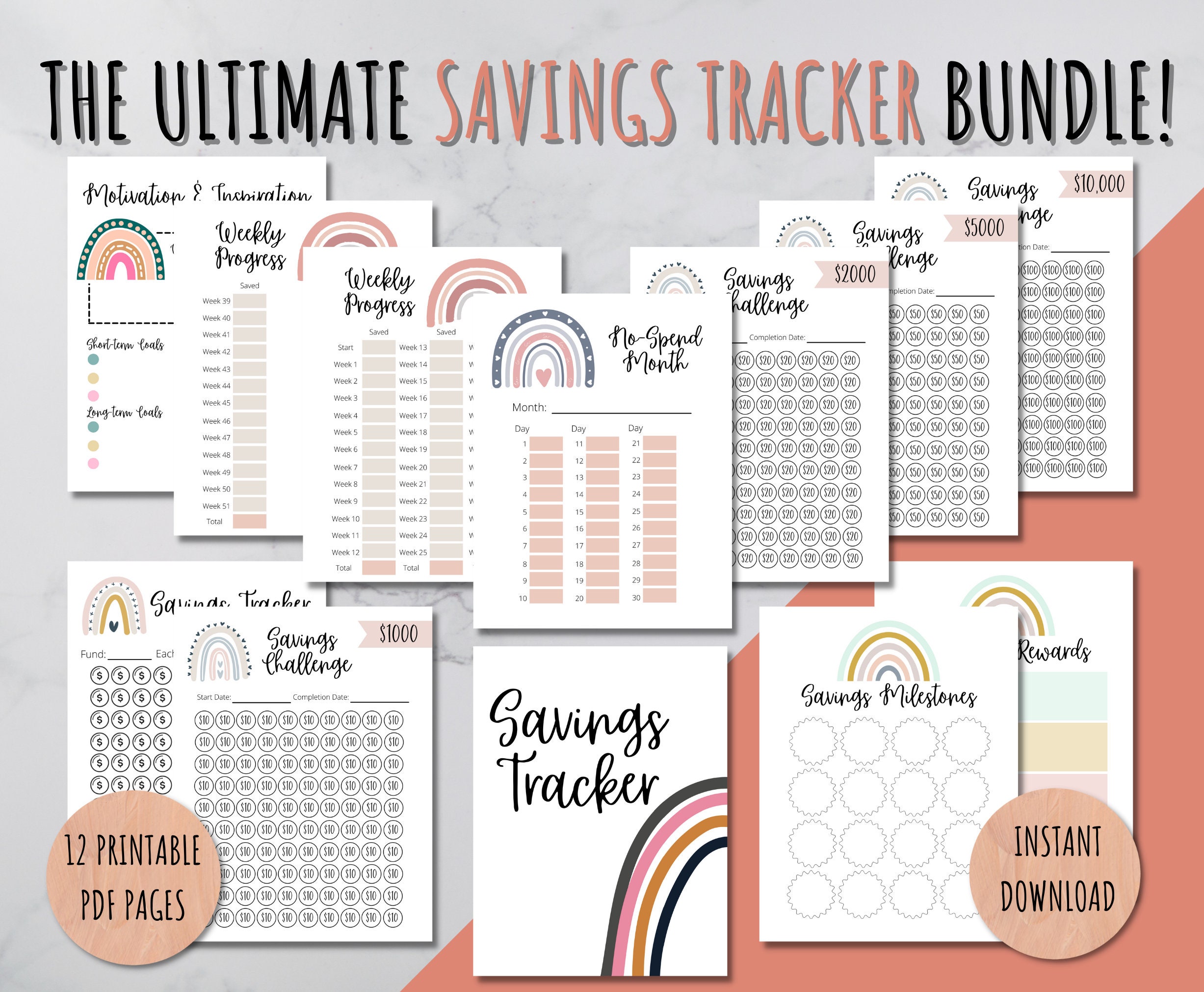 Ultimate Savings Tracker Bundle Printable Budget Binder | Etsy 