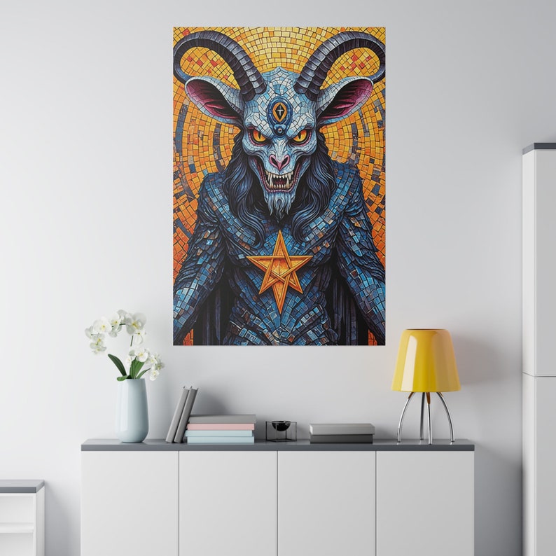 Demon's Lair Baphomet Kawaii Mosaic Matte Canvas, Stretched, 0.75 ...
