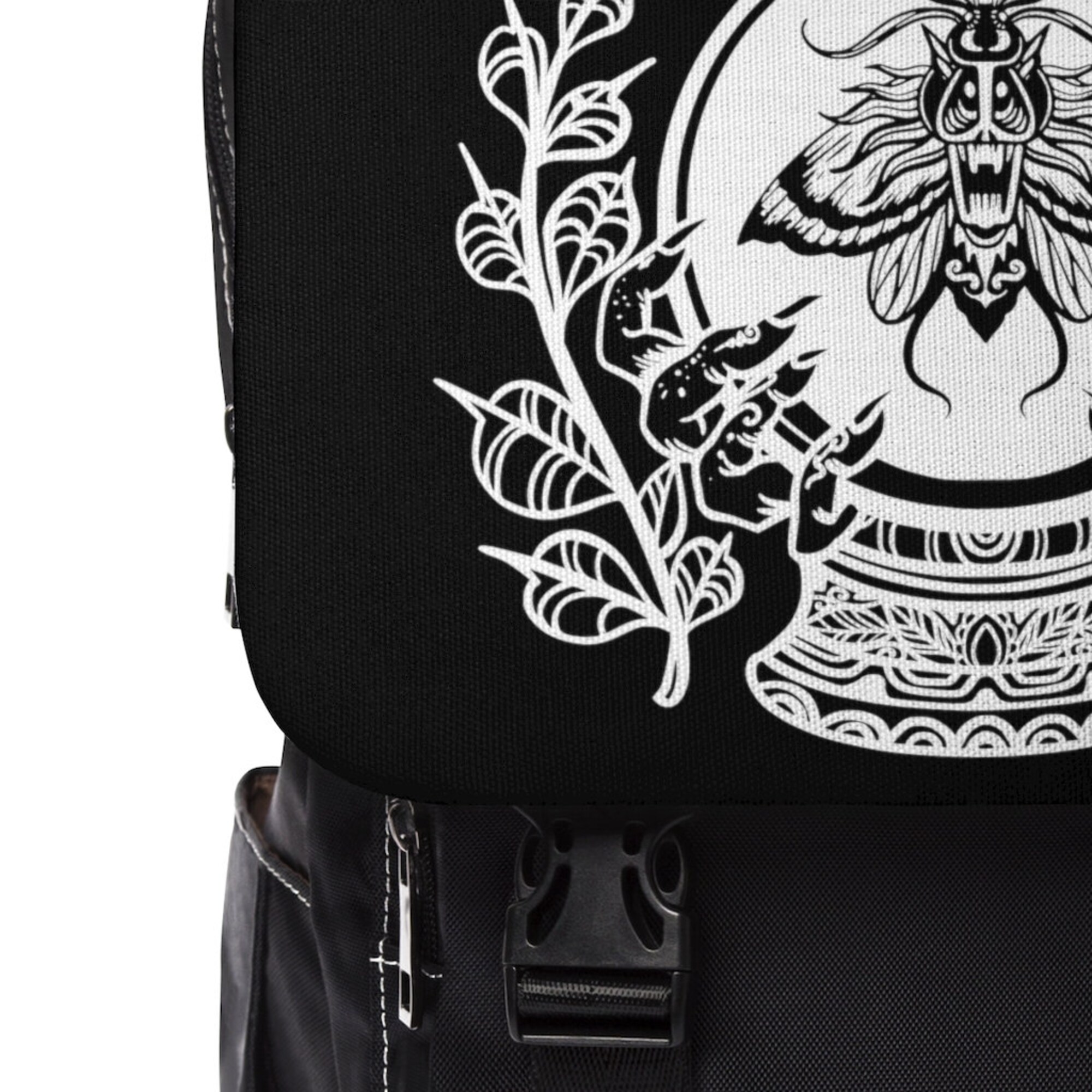 Lunar Cycles Death Moth Goth Crystal Ball Occult Butterfly Wiccan Wicca Witchy Gothic Unisex Casual Shoulder Backpack