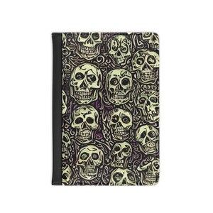 Retro Occult Skulls Gothic Passport Cover | Gothic Passport Holder | Passport Wallet