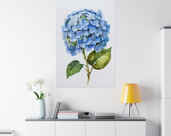 Hydrangea Print Blue Watercolor Hydrangea Art Unframed Print - Colorful Hydrangea Wall Art Decor Botanical Wall Art Painting Gift