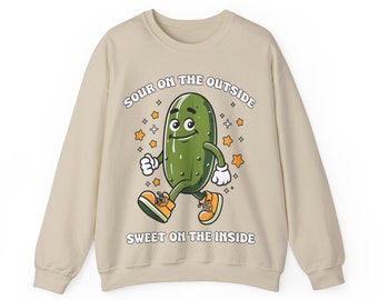 Pickle Sweatshirt Sour On The Outside - Funny Pickle Lover Sweater Pickles Sweatshirt Foodie Cadeau voor haar Moederdag