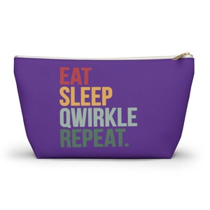 Eat Sleep Qwirkle Repeat (Purple) | Qwirkle Storage Bag | Qwirkle Bag For Tiles | Qwirkle Travel Pouch