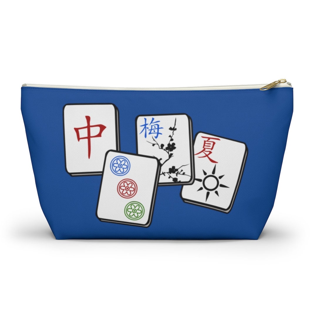 Mahjong Tiles blue Mahjong Tile Bag Mahjong Bags for Tiles Etsy