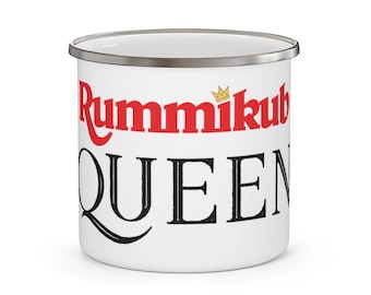 Rummikub Queen emaille campingmok