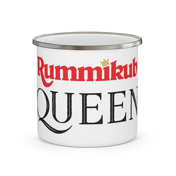 Rummikub Queen Enamel Camping Mug