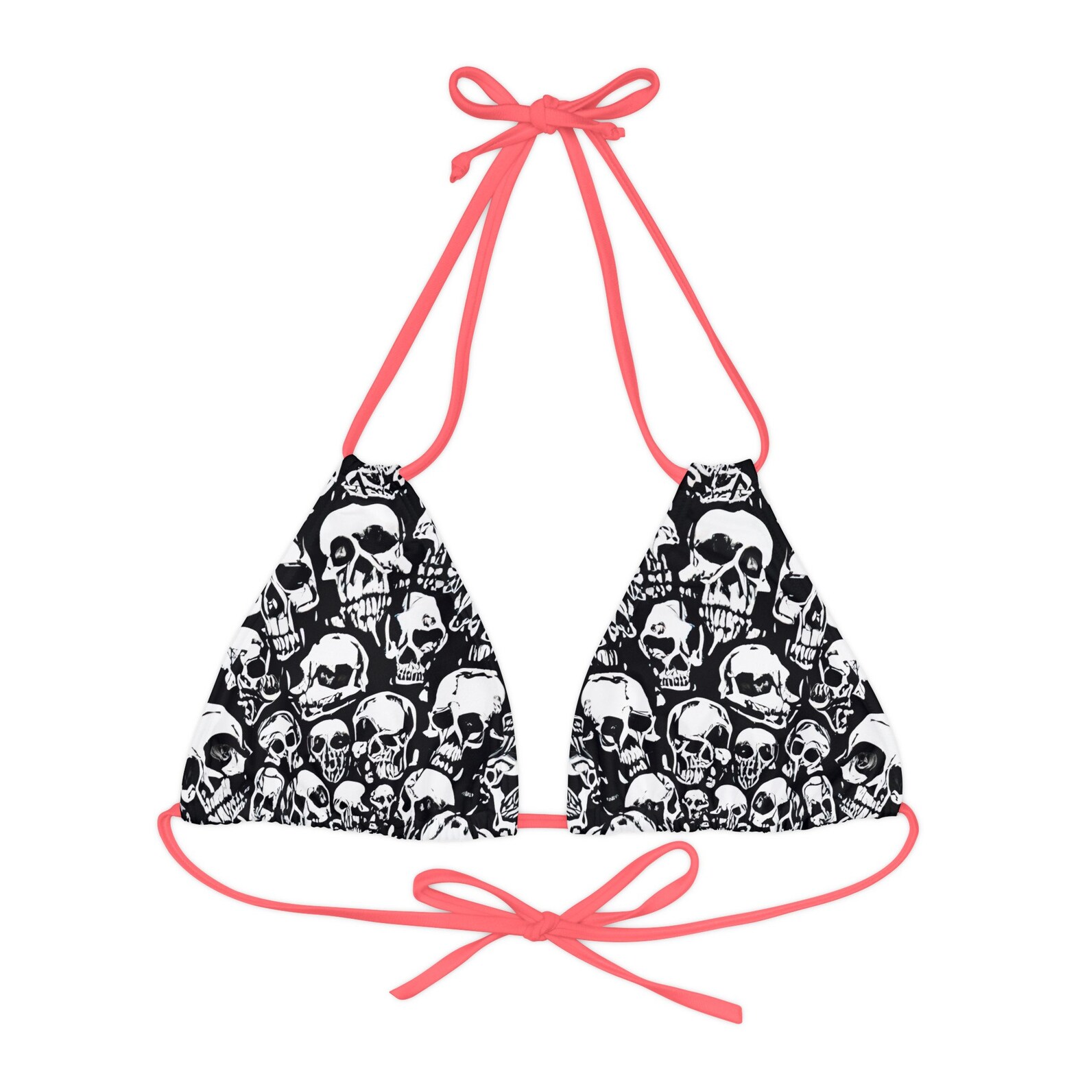 Vintage Gothic Skulls Strappy Triangle Bikini Top | Psychedelic Gothic ...
