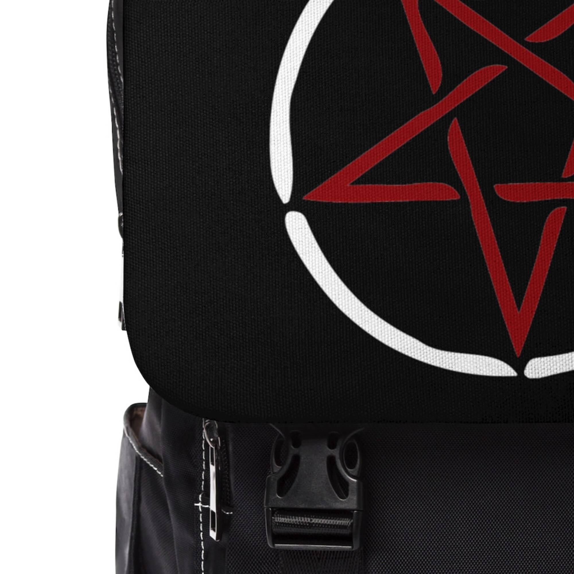 Red Pentagram Goth Occult Dark Art Metal Gothic Pagan Unisex Casual Shoulder Backpack