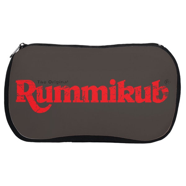 Dark Grey Vintage Rummikub Padded Bag | Use as Pencil Case or Cosmetic Bag