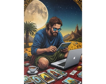 Digital nomadcanvas för backpackers | Perfekt konstverk för coworking- och coliving-utrymmen | Premium matt canvas, sträckt, 1,8 cm | Flera storlekar
