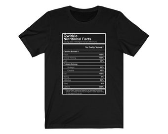 Voedingsfeiten Qwirkle, uniseks T-shirt met korte mouwen