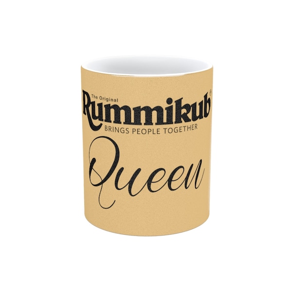 Rummikub Queen (Cursive Text) Metallic Mug (Silver / Gold)