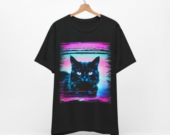 Camiseta psicodélica Weirdcore Cat - Trippy Vaporwave Alt Ropa, Rave Gear, Ropa Grunge, Harajuku Punk