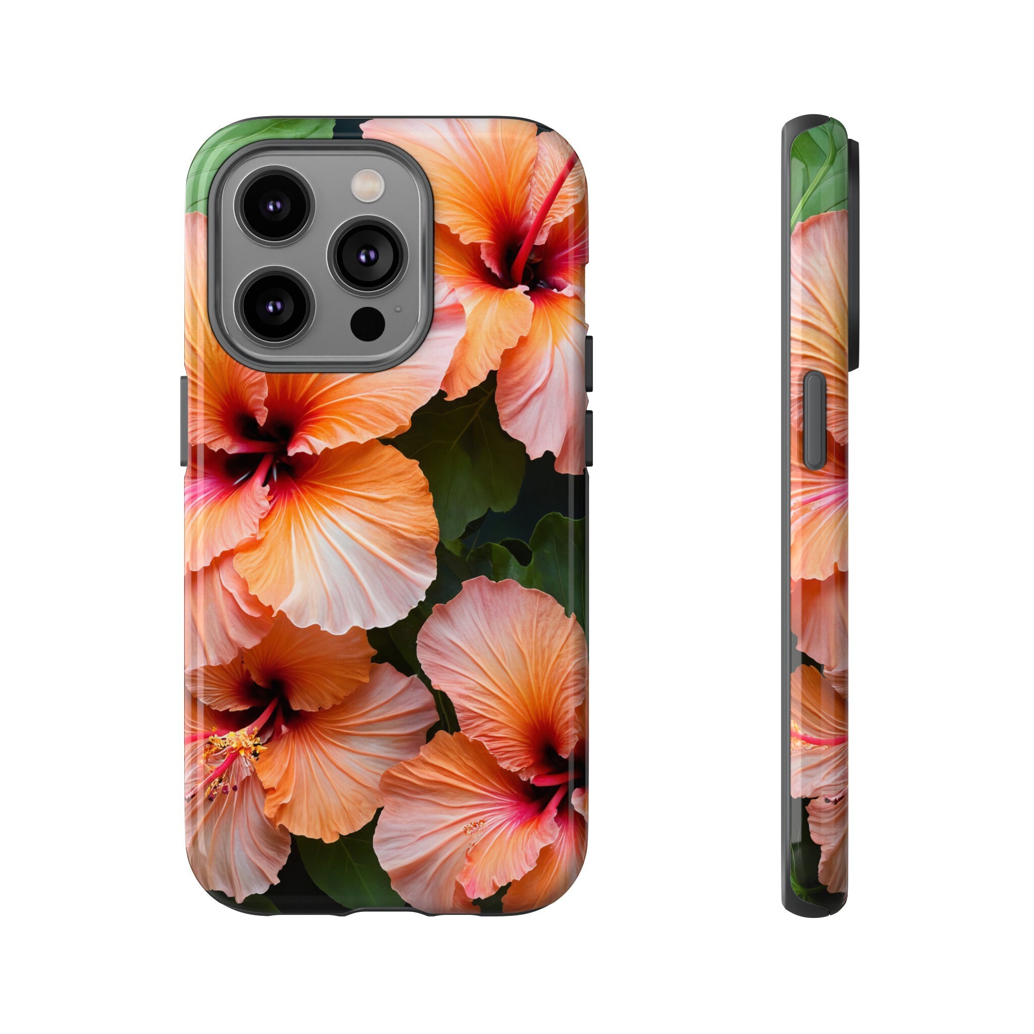 Hibiscus Flower Phone Case Protective Cover for iPhone 14s & 15s