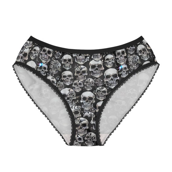 Gothic Aesthetic Cute Graphic Women Panties Black High Waist