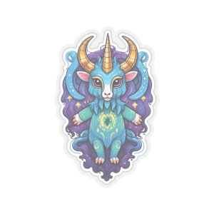 Kawaii Baphomet Kiss-Cut pegatinas, pegatina oculta, pegatina de anime gótico, pegatina de Satanás, anti religión, pegatina satánica, pegatina atea