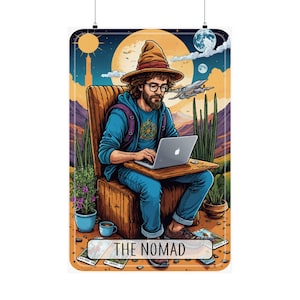 El Nomad (Mago) / Carteles verticales mate nómadas digitales / Múltiples tamaños / Impresión de arte de viaje