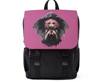 Capa oscura Pastel Goth Fairy PINK Mochila casual unisex, mochila oculta, bolsa gótica, mochila gótica, hadas góticas