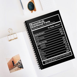 Voedingsfeiten Rummikub Spiraal notitieboek (geregelde lijn) | Scoren bijhouden | Rummikub-partituurboek, perfect voor het bijhouden van de score