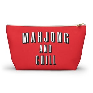 Mahjong and Chill Mahjong Tile Bag | Mahjong Bags For Tiles | Mah Jongg Bag | Bag For Mahjong Tiles