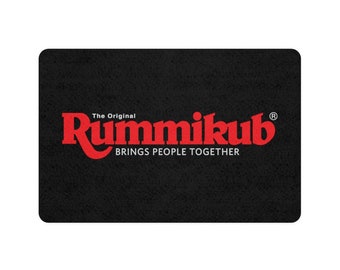 Rummikub Logo (Schwarz) Spielmatte für Fliesen (12x18) | Spielbrett für Rummikub