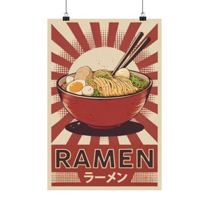 Retro Ramen Japan Japanese Food Noodles Premium Matte Vertical Posters