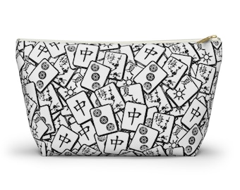 Mahjong Tiles Galore! (B+W) Mahjong Tile Bag | Mahjong Bags For Tiles | Mah Jongg Bag | Bag For Mahjong Tiles | Ma