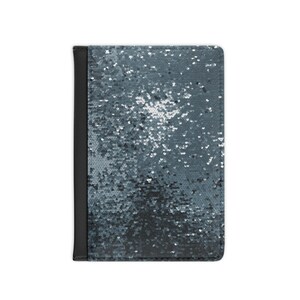 Blue Steel Sequins (Print) Passport Cover | Passport Holder | Glitz Luxury Glitter Sequins Sparkle Fashion Disco Scales Passport Wallet