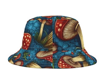 Whimsical Fungi Fantasy Mushroom Bucket Hat Cottagecore Mushroom