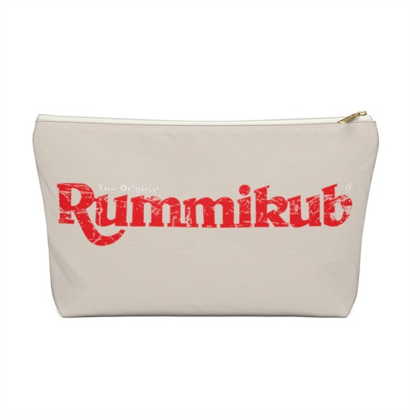 Beige (White) Retro Rummikub Logo Distressed Grunge Effect Tile Bag