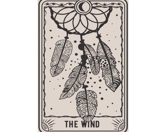 El viento divertido esqueleto tarot carta mate carteles verticales / múltiples tamaños / tarot sarcástico / divertido cartel de tarot regalo