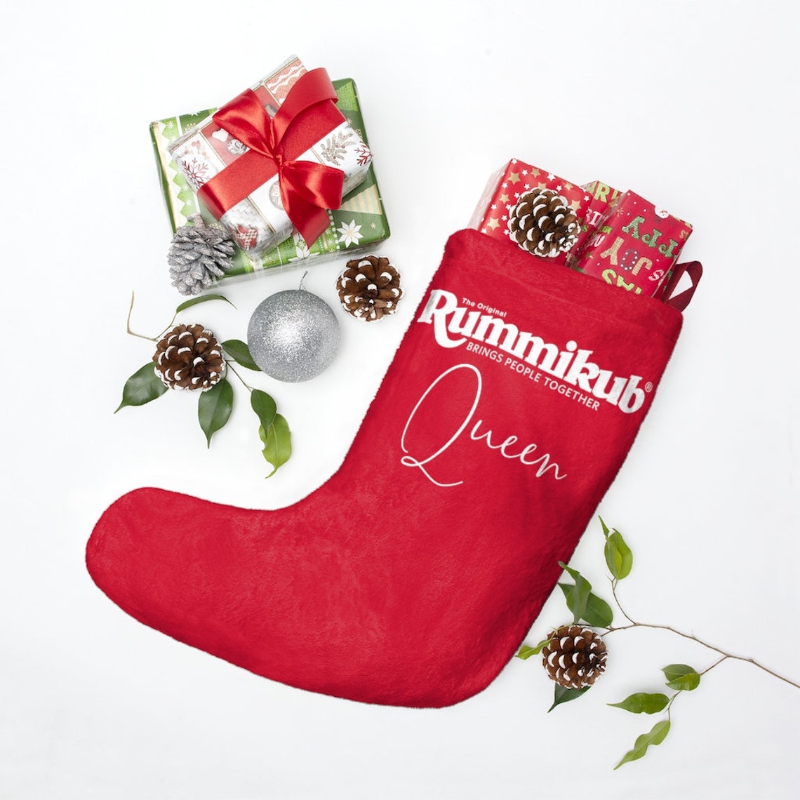 Rummikub Queen Red white Christmas Stocking Etsy UK
