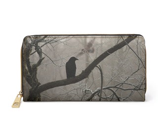 Portefeuille à fermeture éclair Black Crow Goth