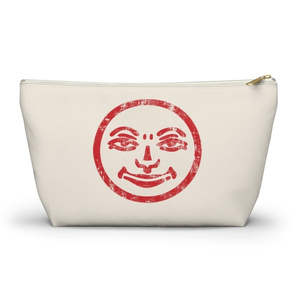 Beige Retro Rummikub Joker Face Grunge Effect Tile Bag | Storage Bag for Rummikub Tiles and Trays (up to 12 inches) | Rummikub Travel Bag