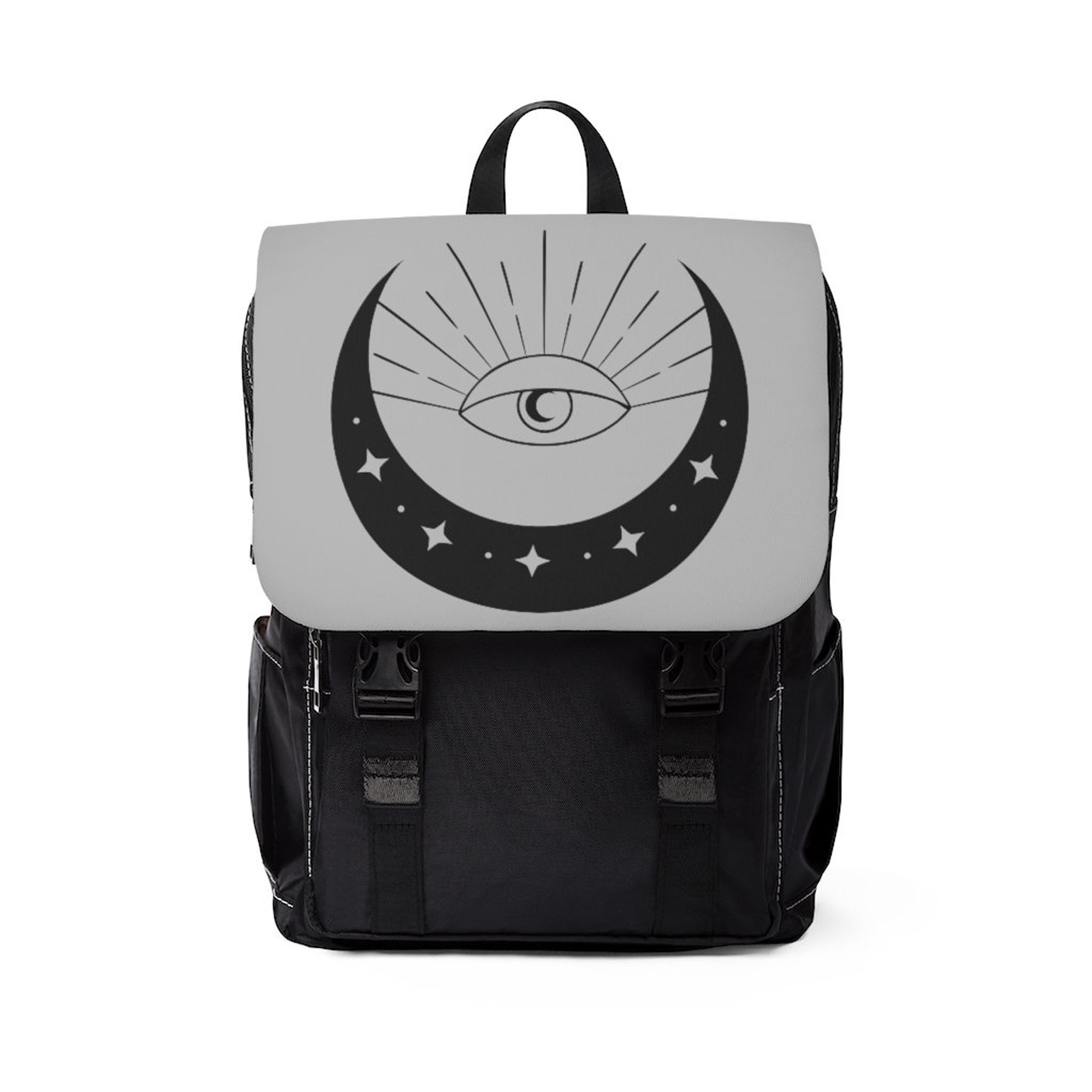 Goth Moon Eye Occult Gothic Unisex Casual Shoulder Backpack