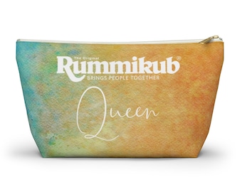 Rummikub Queen (Beach Watercolor) Rummikub Tile Bag | Storage Bag for Rummikub Tiles and Trays (up to 12 inches) | Rummikub Travel Bag