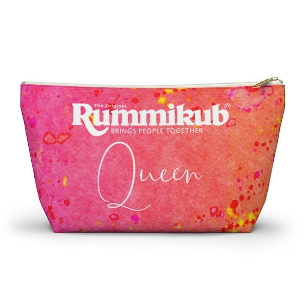 Rummikub Queen (Pink Watercolor) Rummikub Tile Bag | Storage Bag for Rummikub Tiles and Trays (up to 12 inches) | Rummikub Travel Bag