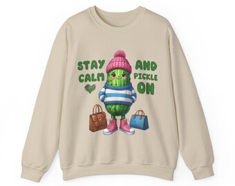 Augurk Sweatshirt Blijf kalm & augurk op - grappige dille augurk minnaar trui augurken Sweatshirt Foodie cadeau voor haar Moederdag