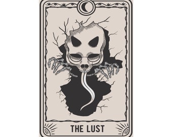La lujuria divertido esqueleto tarot carta mate carteles verticales / múltiples tamaños / tarot sarcástico / divertido cartel de tarot regalo