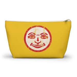 Yellow Retro Rummikub Joker Face Grunge Effect Tile Bag | Storage Bag for Rummikub Tiles and Trays (up to 12 inches) | Rummikub Travel Bag