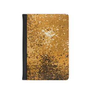 Gold Sequins (Print) Passport Cover | Passport Holder | Glitz Luxury Glitter Sequins Sparkle Fashion Disco Sequins Scales Passport Wallet