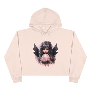 Goth Fairy Pink Pastel Crop Sudadera con capucha / Jersey de hadas góticas / Chaqueta con capucha gótica para mujer imagen 6