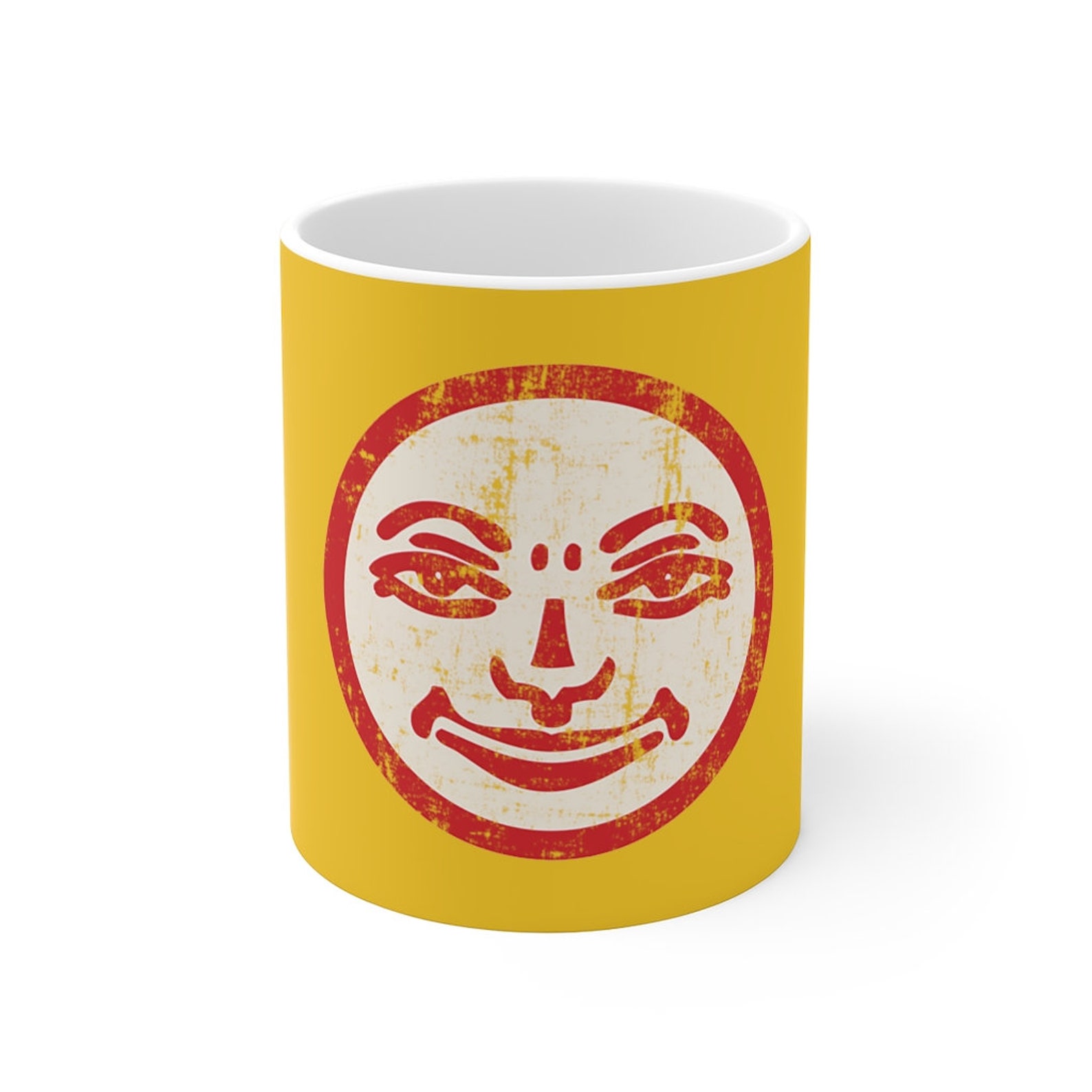 Retro Rummikub Joker Gesicht Grunge 11oz gelb Becher Etsy.de