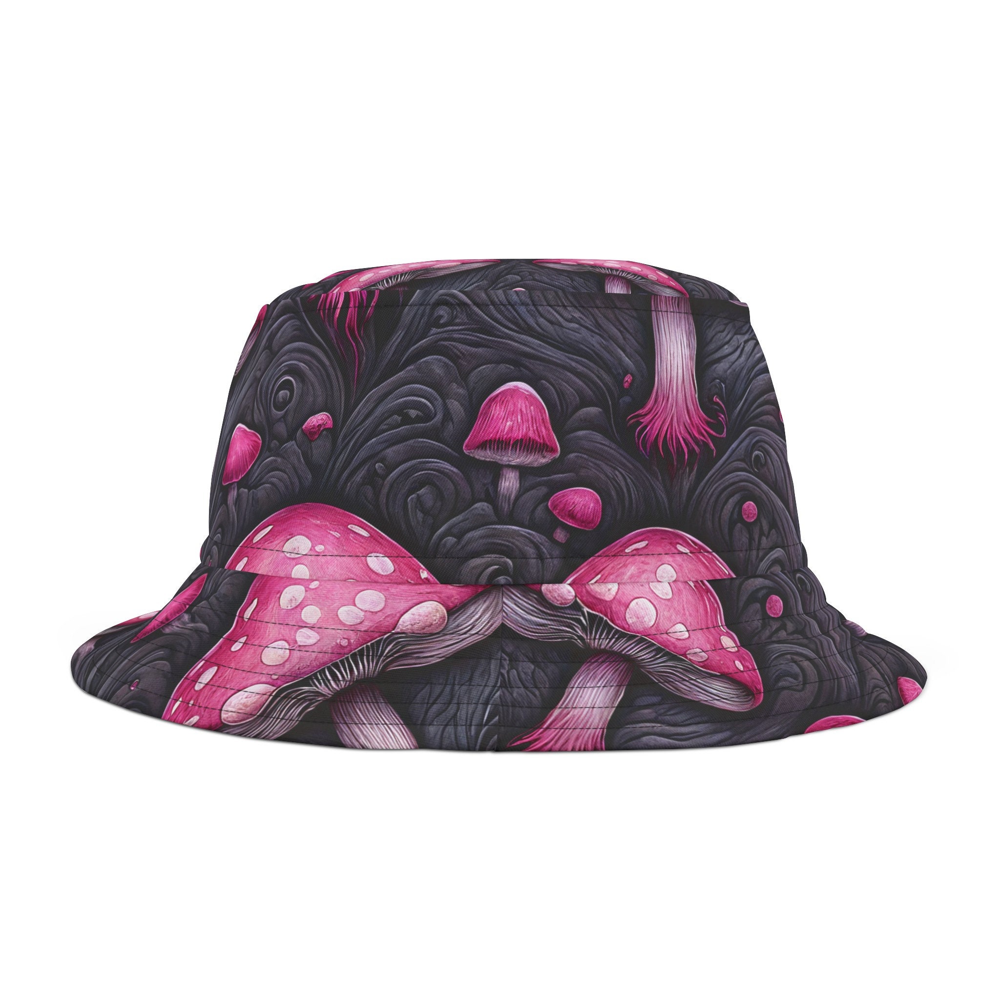 Psychedelic Fungi Magic Pink Mushroom Bucket Hat 