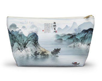 Vintage Chinese Watercolor Mahjong Tile Bag | Mahjong Bags For Tiles | Mah Jongg Bag | Bag For Mahjong Tiles | Mahjong Tile Storage Bag