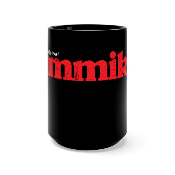 Retro Rummikub Logo with Distressed Grunge Effect Black Mug 15oz